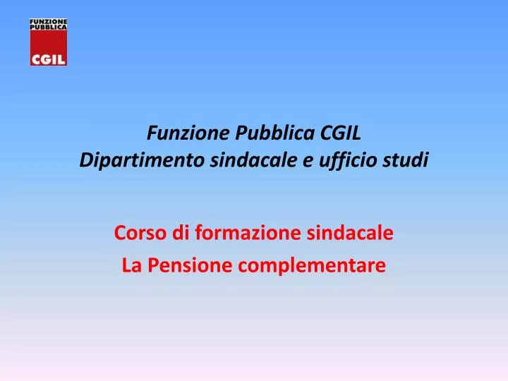 funzione pubblica cgil dipartimento sindacale e ufficio studi