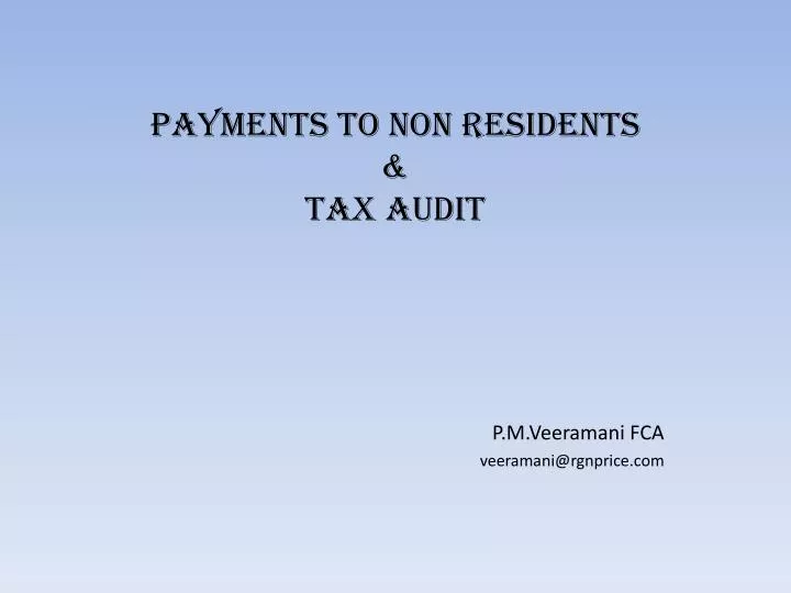 payments to non residents tax audit