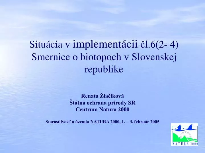 situ cia v implement cii l 6 2 4 smernice o biotopoch v slovenskej republike