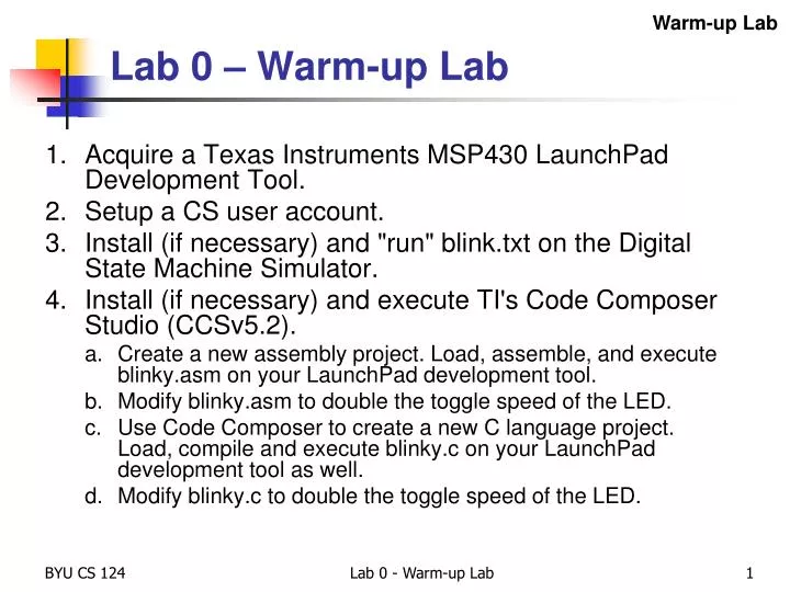 lab 0 warm up lab