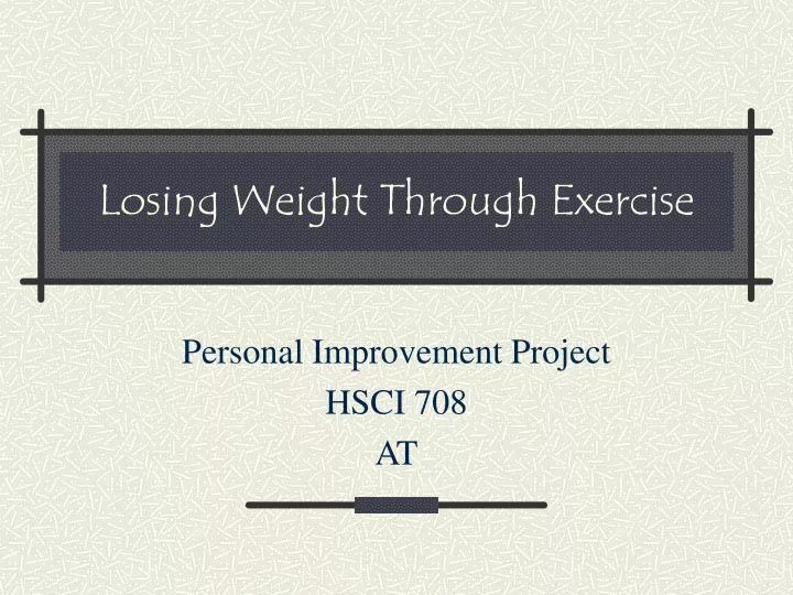 losing weight through exercise