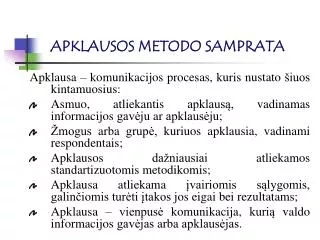 apklausos metodo samprata