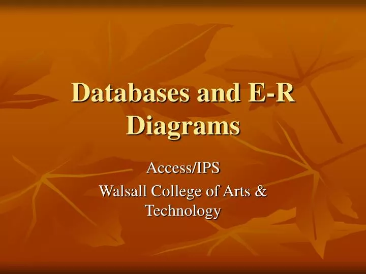 databases and e r diagrams