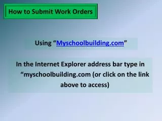 How to Submit Work Orders