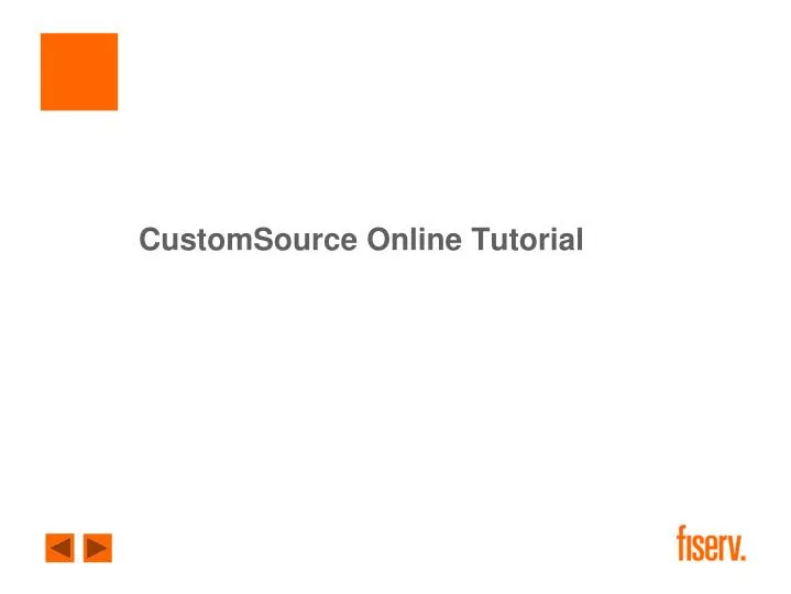 customsource online tutorial