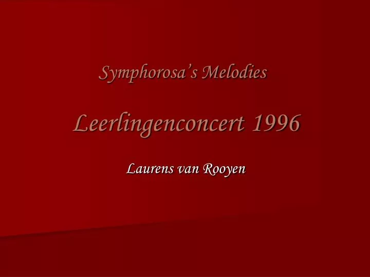 leerlingenconcert 1996