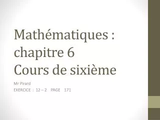 math matiques chapitre 6 cours de sixi me