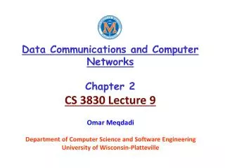 data communications and computer networks chapter 2 cs 3830 lecture 9