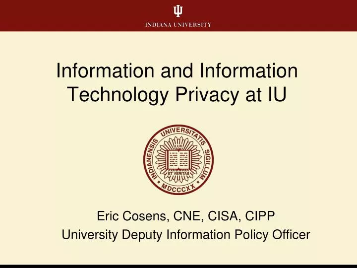 information and information technology privacy at iu