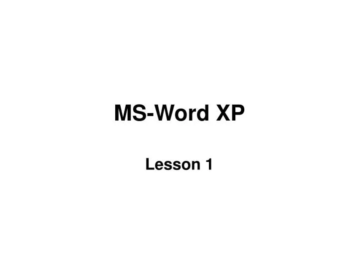 ms word xp