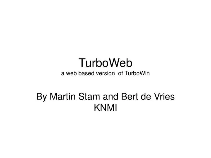 turboweb a web based version of turbowin