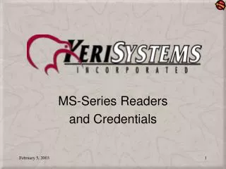 MS-Series Readers and Credentials