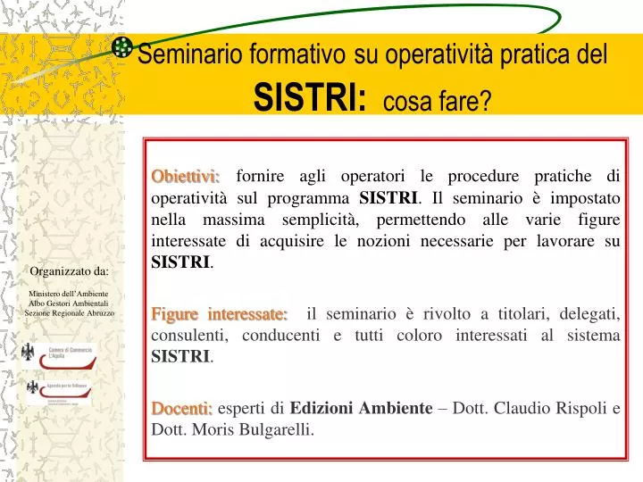 seminario formativo su operativit pratica del sistri cosa fare