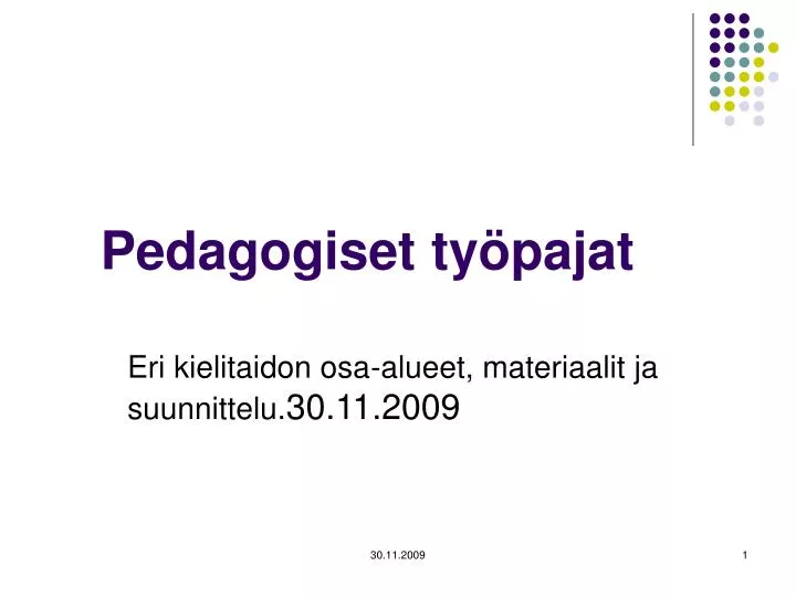 pedagogiset ty pajat