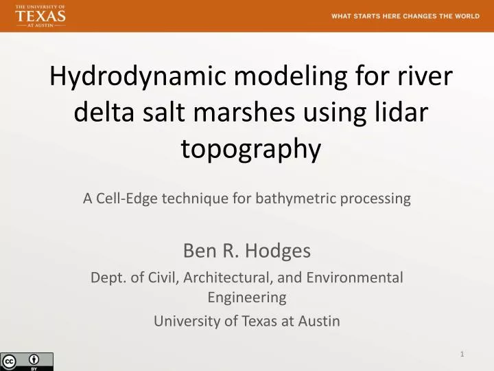 hydrodynamic modeling for river delta salt marshes using lidar topography