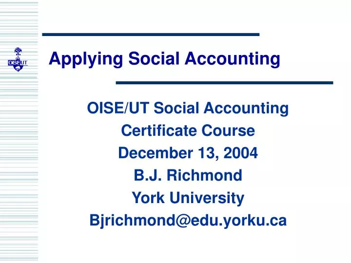 applying social accounting