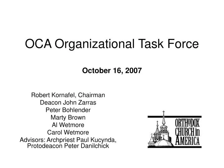 oca organizational task force october 16 2007