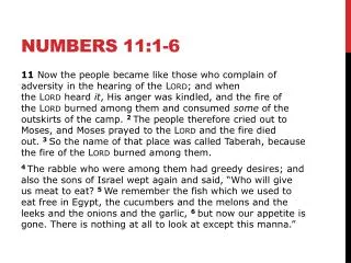 Numbers 11:1-6