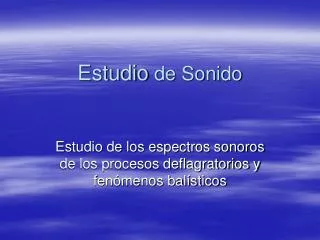estudio de sonido