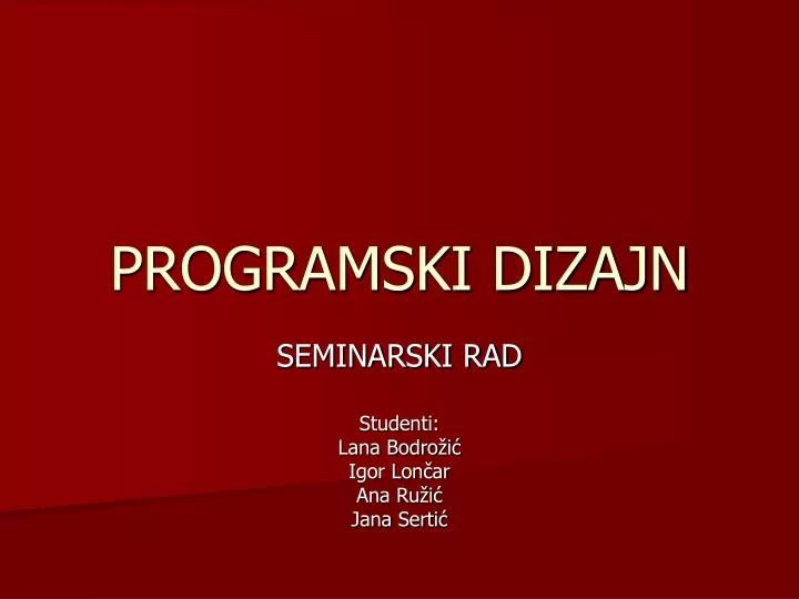 programski dizajn