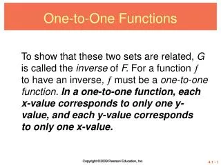 One-to-One Functions