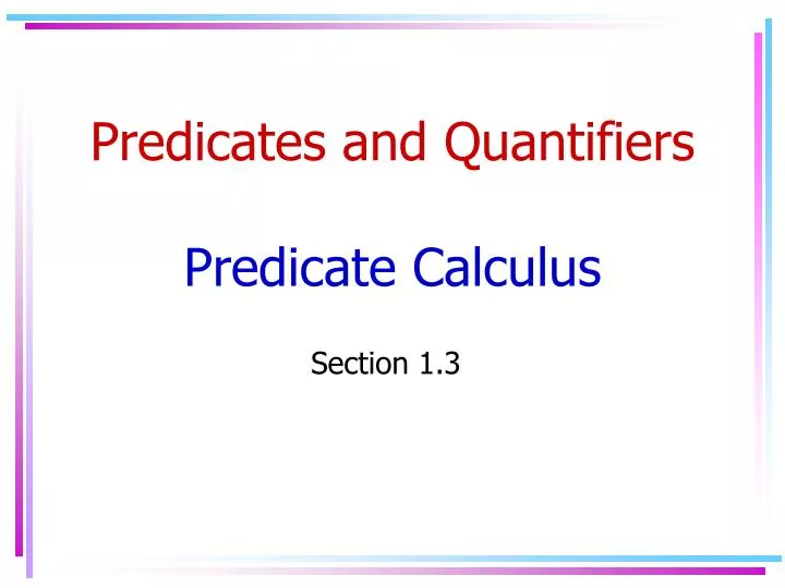 predicates and quantifiers predicate calculus