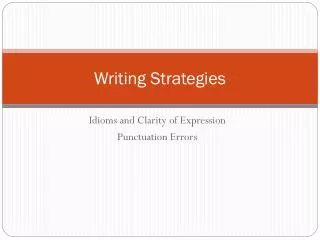 Writing Strategies