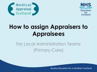 How to assign Appraisers to Appraisees