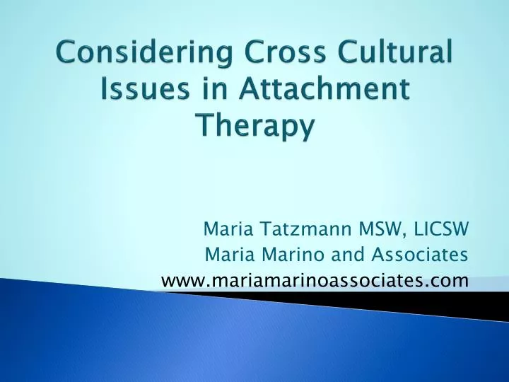 considering cross cultural issues in attachment therapy
