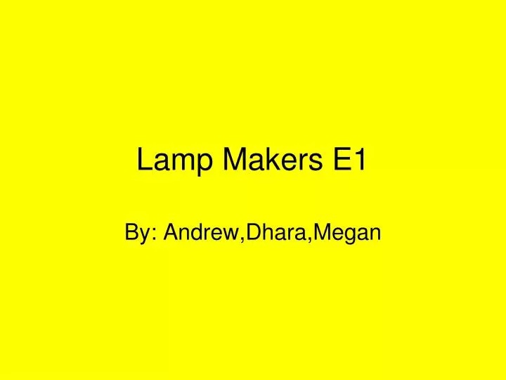 lamp makers e1