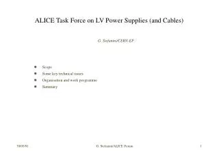 ALICE Task Force on LV Power Supplies (and Cables)