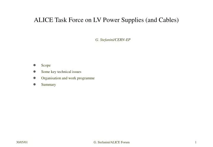 alice task force on lv power supplies and cables