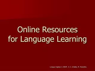 Online Resources for Language Learning