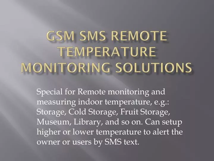 gsm sms remote temperature monitoring solutions