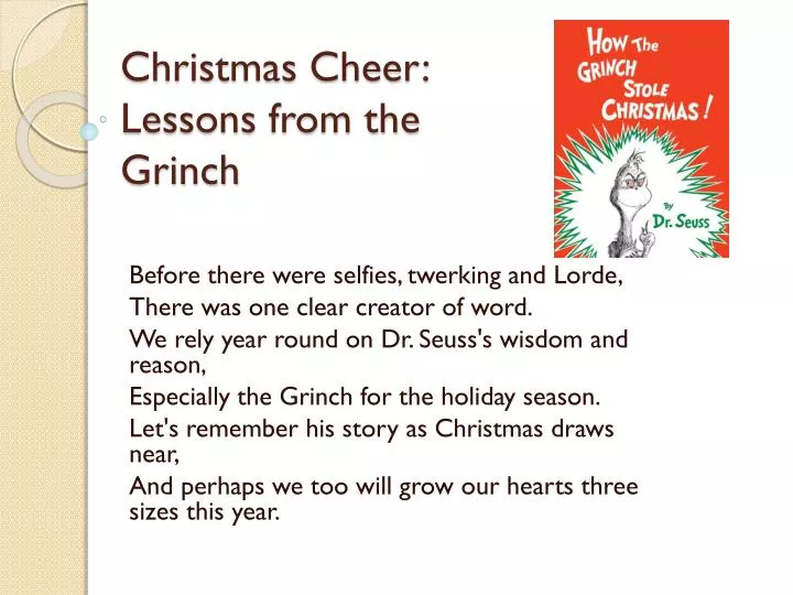 christmas cheer lessons from the grinch