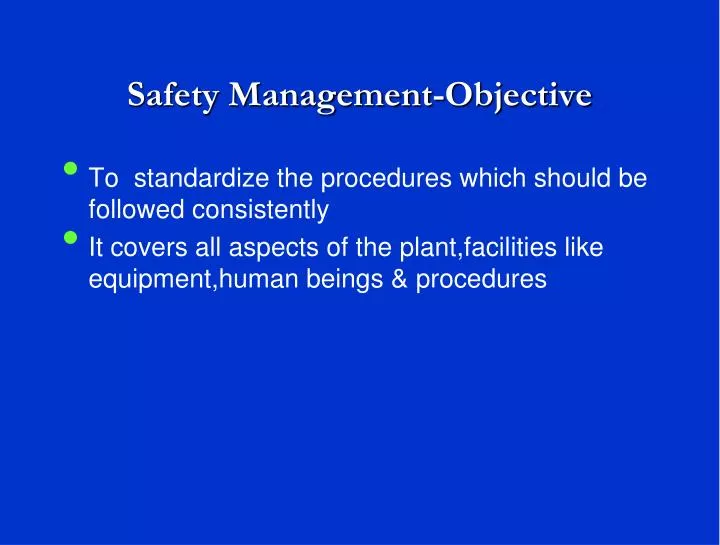safety management objective