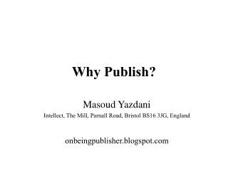 Why Publish?