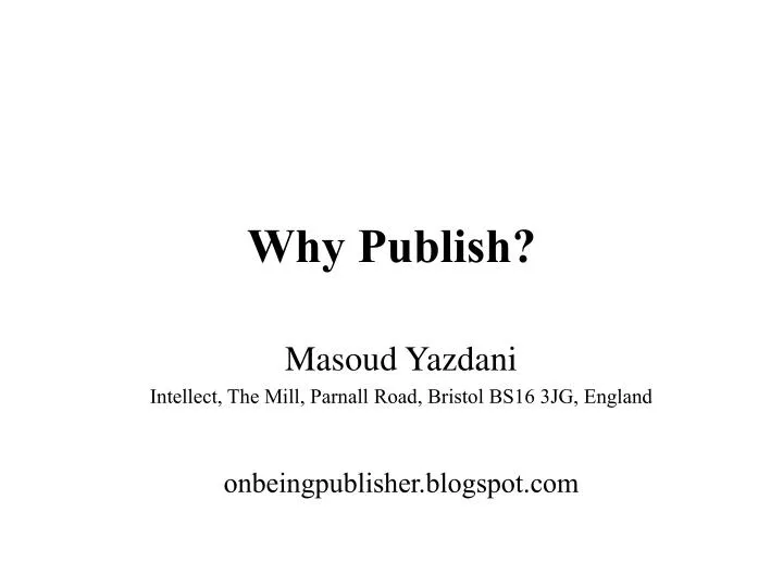 why publish