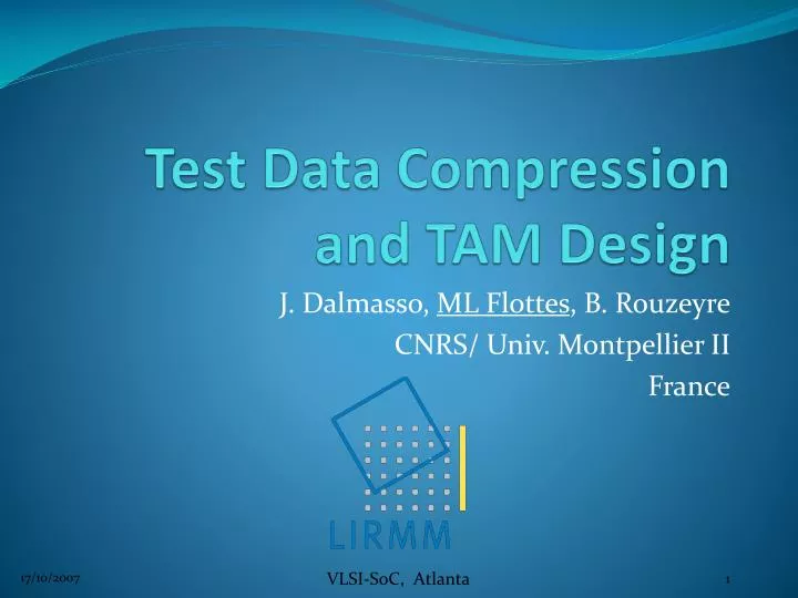 test data compression and tam design