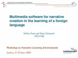 Multimedia software for narrative creation in the learning of a foreign language