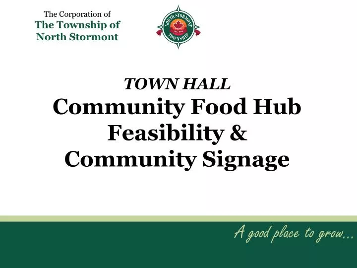 town hall community food hub feasibility community signage