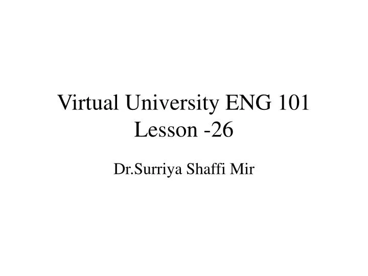 virtual university eng 101 lesson 26