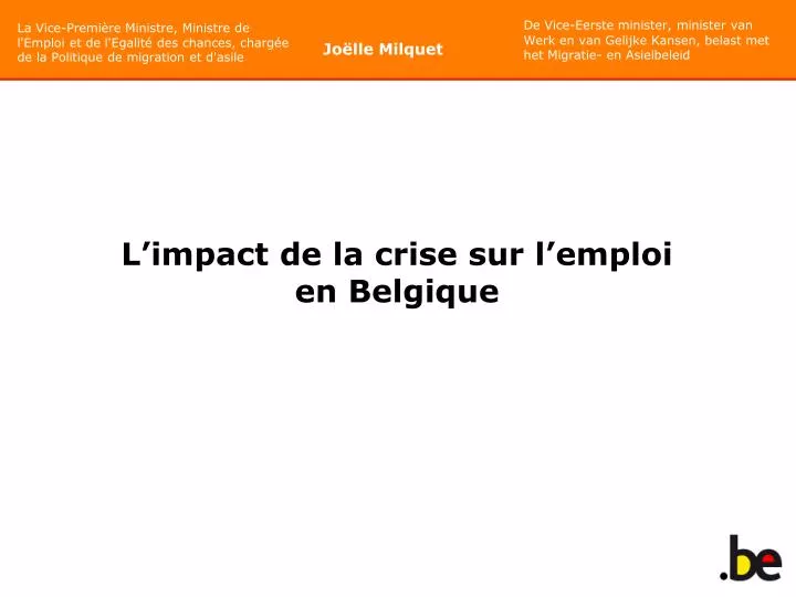 l impact de la crise sur l emploi en belgique