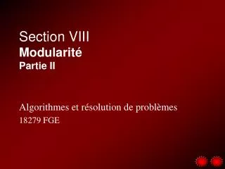 section viii modularit partie ii