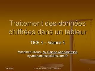 traitement des donn es chiffr es dans un tableur
