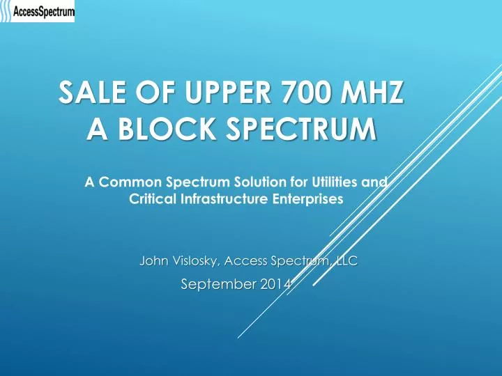 sale of upper 700 mhz a block spectrum