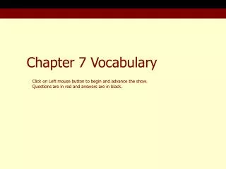 Chapter 7 Vocabulary