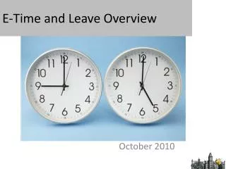 E-Time and Leave Overview