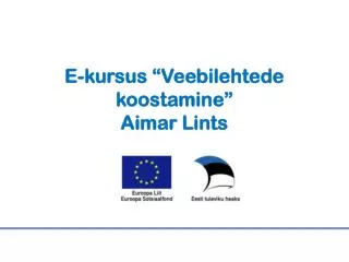 e kursus veebilehtede koostamine aimar lints