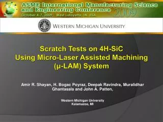 Scratch Tests on 4H-SiC Using Micro-Laser Assisted Machining ( ? -LAM) System